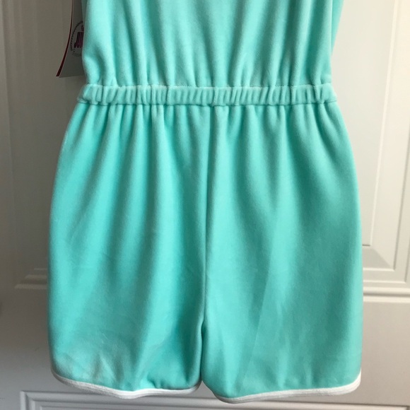 Juicy Couture Y2K Women’s S Aqua Splash Mint Green Soft Terry Romper Shorts NWT - Picture 13 of 16